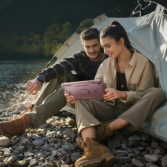 Etui pancerne do Galaxy Tab A9+ Plus, Dexnor Full Body, różowe
