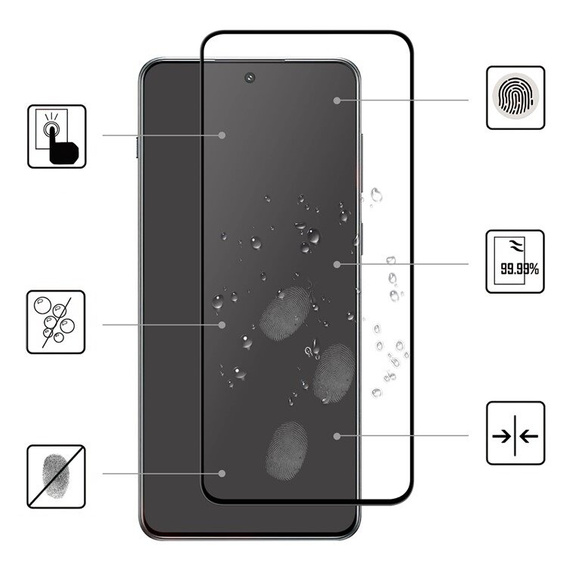 Szkło Hartowane 3D do OnePlus Nord 4, czarna ramka