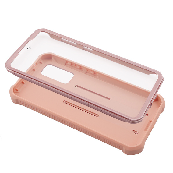 Etui pancerne do Samsung Galaxy S20 FE, Dexnor Full Body, różowe rose gold