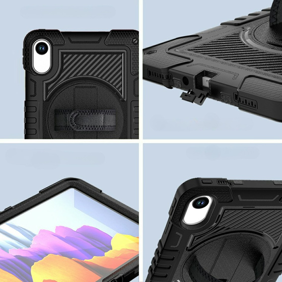 Pancerne etui do Xiaomi Redmi Pad 2 z podstawką i paskiem – czarne