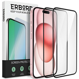 2x Szkło Hybrydowe ERBORD Ceramic do iPhone 15 – elastyczna ochrona na cały ekran