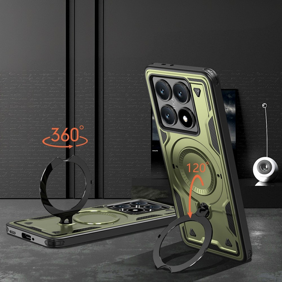 Etui do Xiaomi 14T Pro, Military MagSafe, zielone