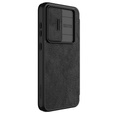 Etui z klapką NILLKIN do Samsung Galaxy S24 FE, CamShield Qin Pro, skórzane, czarne