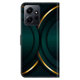 Etui z klapką do Xiaomi Redmi Note 12 4G, Wallet, Contour zielone / złote