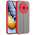 Etui silikonowe do Realme 11 Pro / 11 Pro +, z ochroną aparatu, przezroczyste / czerwone