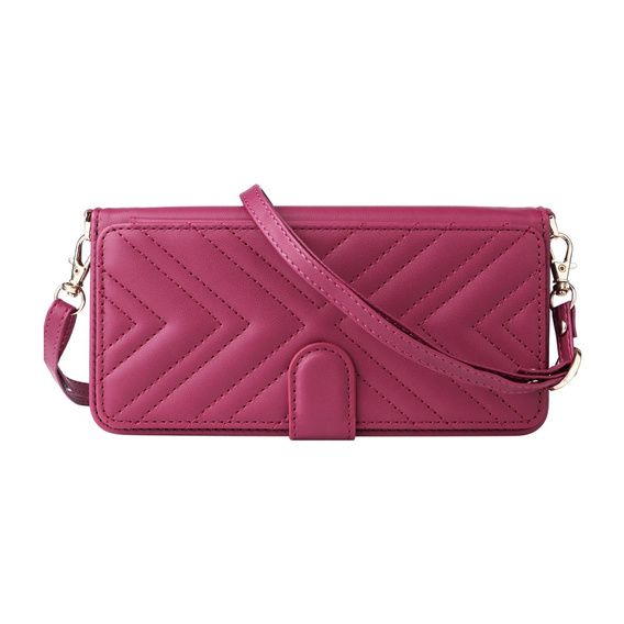 Etui z klapką do Xiaomi Poco F7 Pro / F7 Ultra, Crossbody Leather Wallet, bordowe