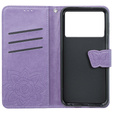 Etui z klapką do Xiaomi Poco F6 Pro, Butterfly, fioletowe