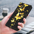 Etui z klapką do Samsung Galaxy A14 4G/5G, Wallet, Butterflies złote