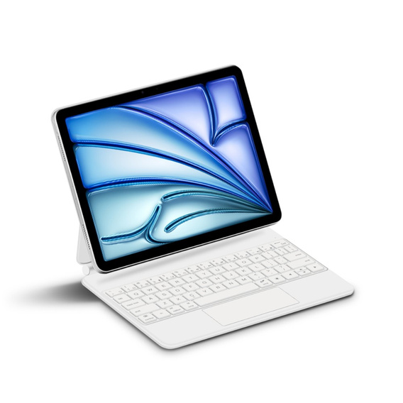 Etui z klawiaturą do iPad Air 13" 2025/2024 (7/6 gen.), Magnetic Keyboard Touchpad, białe