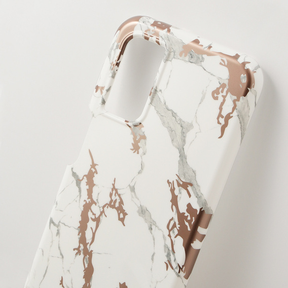 Etui do Samsung Galaxy A14 4G/5G, Suritch Full Body Marble, białe