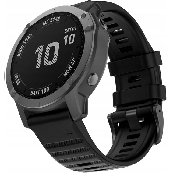 Pasek Silikonowy QuickFit do Garmin Fenix 26mm, Czarny