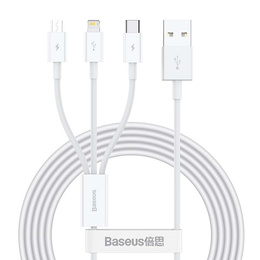 Baseus kabel 3w1 Superior 1,5 m USB-Lightning-USB-C-Micro USB - Biały