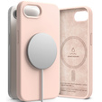 Etui Ringke do iPhone 16E, Silicone MagSafe, Różowe + Szkło Hartowane 9H