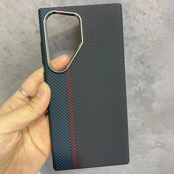 Etui do Samsung Galaxy S23 Ultra, Carbon Fiber MagSafe, czarne / niebieskie