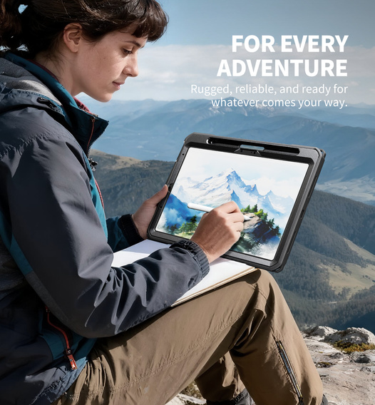 Etui Dexnor 360° z paskiem i uchwytem na rysik do iPad Air 11" 2025/2024 (7/6 gen.)