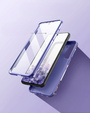 Etui do Samsung Galaxy S21 FE, Suritch Full Body Marble, fioletowe