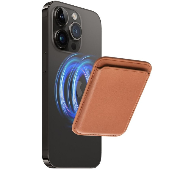 Magnetyczny portfel na karty Leather Mag Wallet – kompatybilny z MagSafe - brązowy