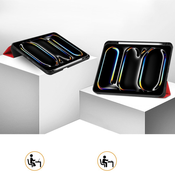 Etui do iPad Pro 11" 2024 (5 gen.), Smartcase z miejscem na rysik, czerwone
