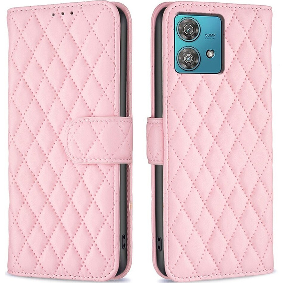 Etui z klapką do Motorola Edge 40 Neo, Wallet, BINFEN COLOR, różowe