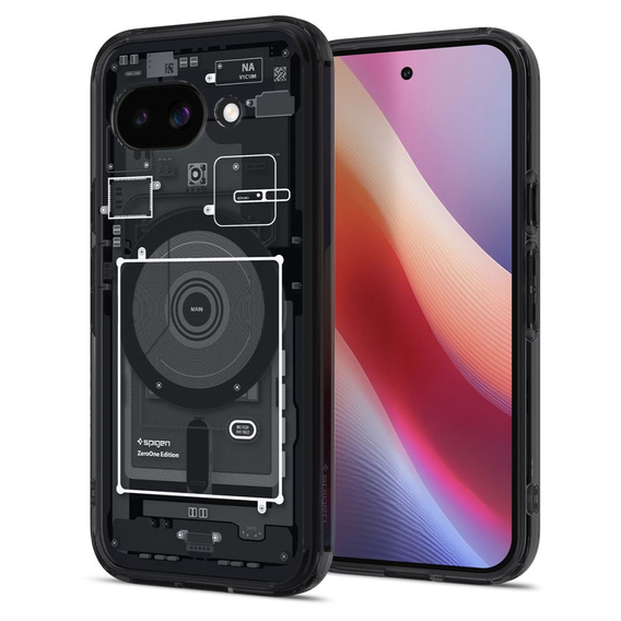 Etui Spigen do Google Pixel 9A, MagSafe Ultra Hybrid, Zero One czarne + Szkło Hartowane 9H
