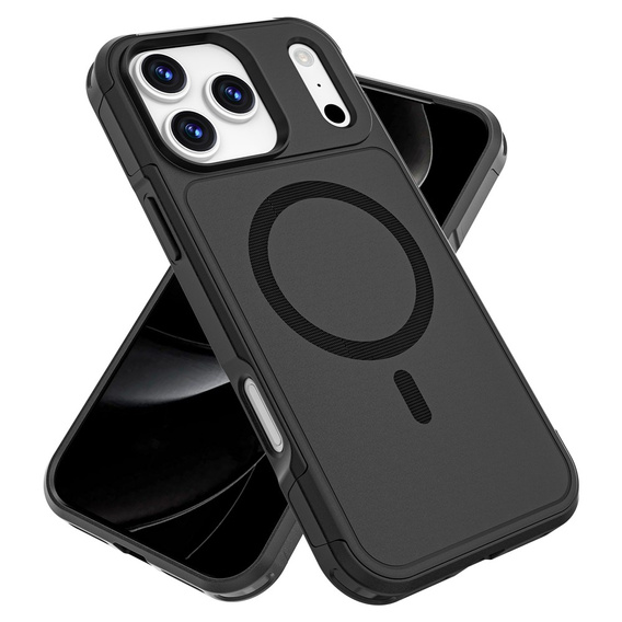 Etui MagForce do iPhone 17 Pro Max, do MagSafe, pancerne, czarne