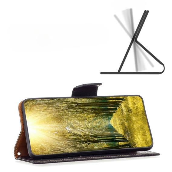 Etui z klapką do Samsung Galaxy A54 5G, Wallet Litchi Magnet, czarne
