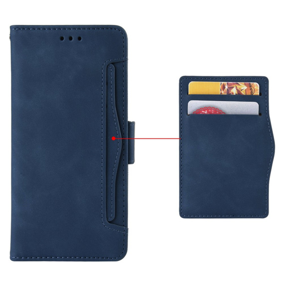 Etui z klapką do Infinix Zero 30 5G, Card Slot, granatowe