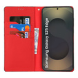 Etui z klapką do Samsung Galaxy S25 Edge, Litchi Skin Grain, czarne