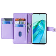 Etui z klapką do Honor Magic5 Lite, Wallet Zipper Pocket, fioletowe
