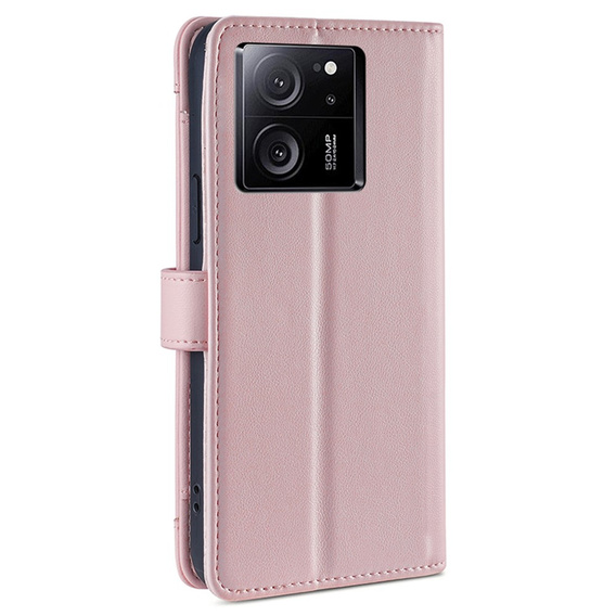 Etui z klapką do Xiaomi 13T / 13T Pro / Redmi K60 Ultra Wallet Zipper Pocket, różowe