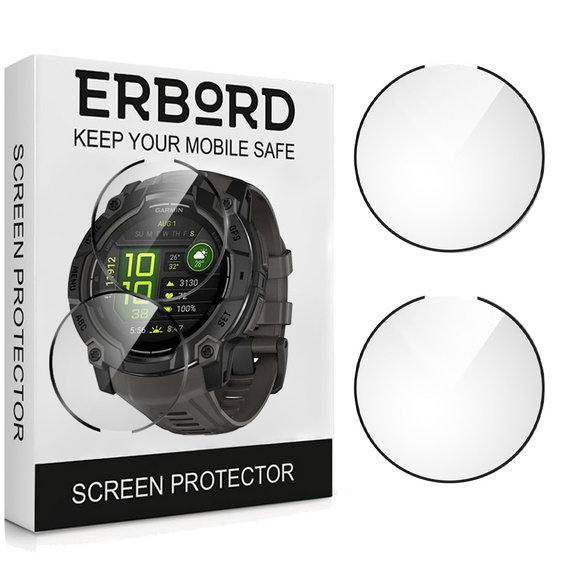 2x Szkło Hybrydowe ERBORD do Garmin Instinct 3 50mm