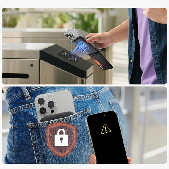 Magnetyczny portfel z podstawką i funkcją NFC SURITCH do iPhone 16 Pro