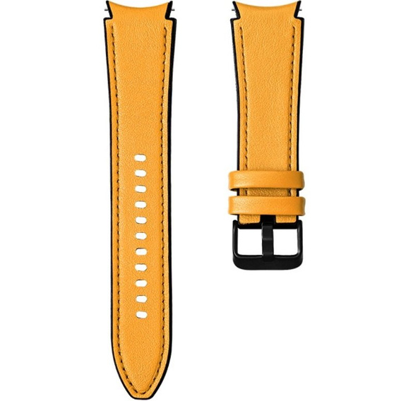 Pasek Skórzany do Samsung Galaxy Watch 4/5/6 40/42/43/44/45/46/47mm, Zółty