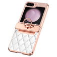 Etui do Samsung Galaxy Z Flip7 FE / Z Flip6, Rhombus Grid, białe