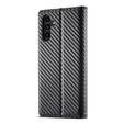 Etui z klapką LC.IMEEKE do Samsung Galaxy A17 5G, z fakturą karbonu, czarne