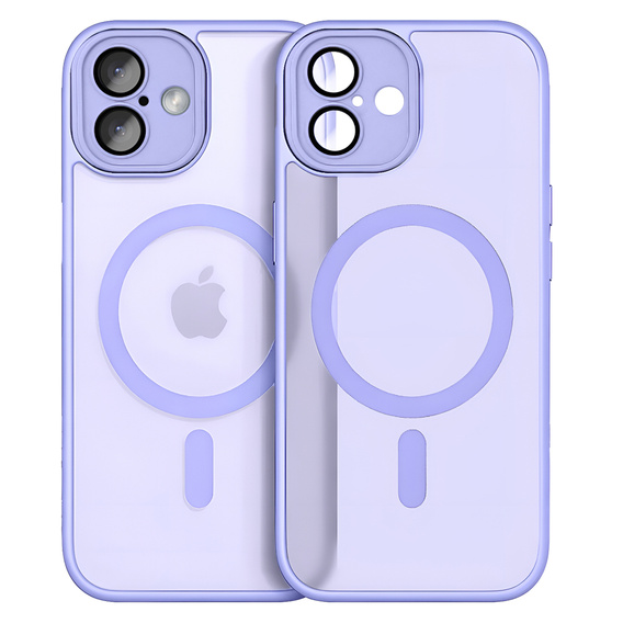 Etui do iPhone 16, do MagSafe, ERBORD Matt Case, fioletowy + Szkło na ekran
