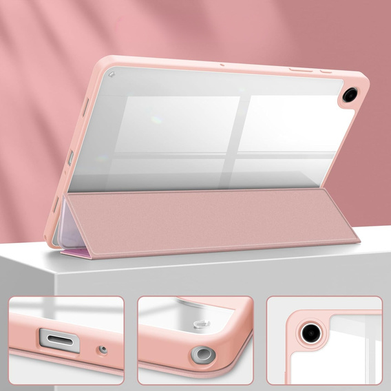 Etui Smartcase Hybrid do Samsung Galaxy Tab A9+, z miejscem na rysik – różowe Marble
