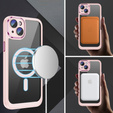 Etui do iPhone 13, ERBORD Impact Guard, do MagSafe, różowe