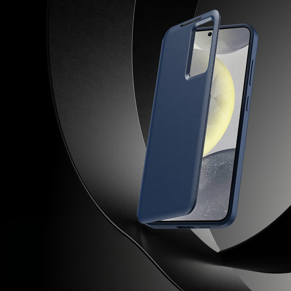 Etui z klapką do Samsung Galaxy S24 FE, Smart View Wallet, granatowe