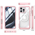 Etui do iPhone 16 Pro Max, Shockproof, ze szkłem, do MagSafe, różowe