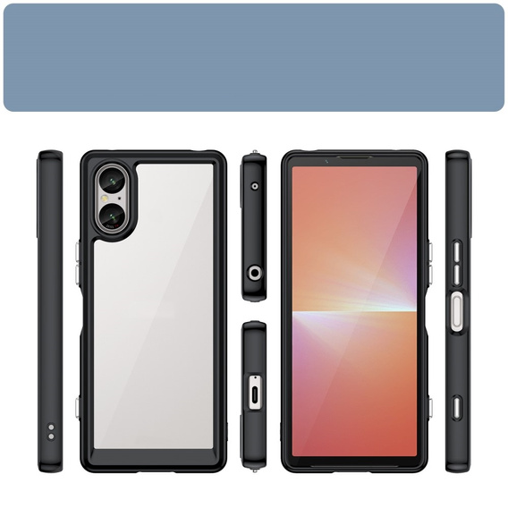 Etui do Sony Xperia 5 V, Fusion Hybrid, przezroczyste / czarne