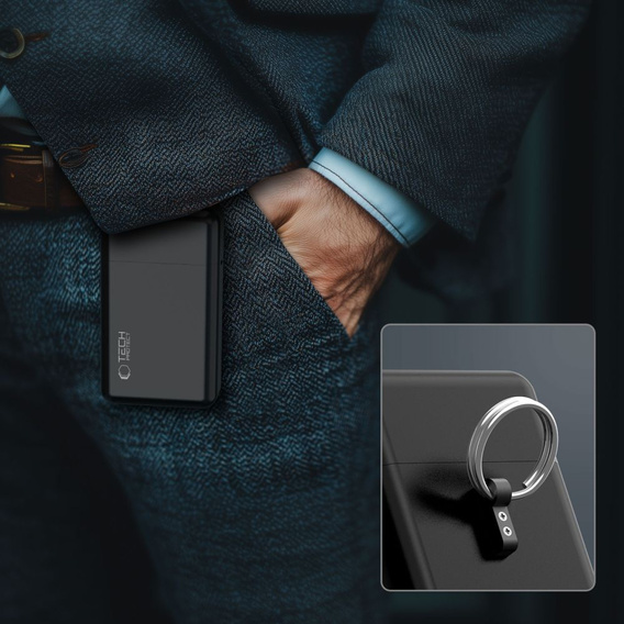Etui Klatka Faradaya Tech-Protect, na klucz do samochodu, antykradzieżowe RFID KLR200, czarne