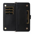 Etui z klapką do Xiaomi Poco F7 Ultra, Crossbody Leather Wallet, czarne