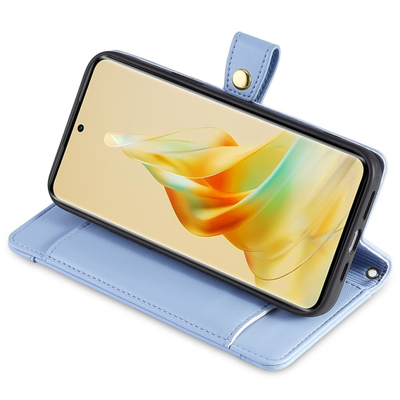 Etui z klapką do Oppo A38 / A18 4G, Wallet Zipper Pocket, niebieskie