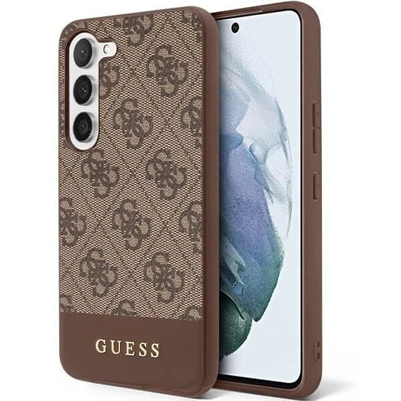 Etui GUESS do Samsung Galaxy S24+ Plus, 4G Bottom Stripe, brązowe