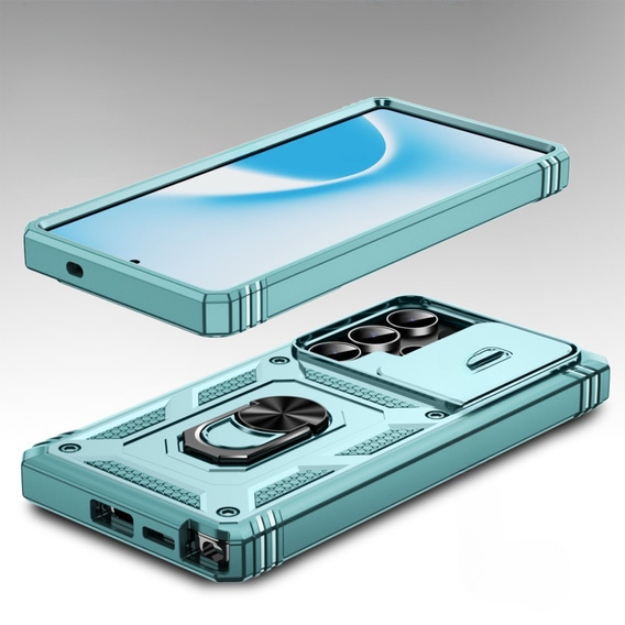 Etui do Samsung Galaxy S25 Ultra, KickStand Camera Lens, niebieskie