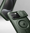 Magnetyczne etui Dexnor z osłoną aparatu i uchwytem – iPhone 15 Pro - zielone
