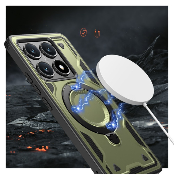 Etui do Xiaomi 14T, Military MagSafe, zielone