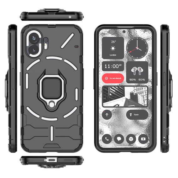 Etui do Nothing Phone 2, Kickstand Ring, czarne