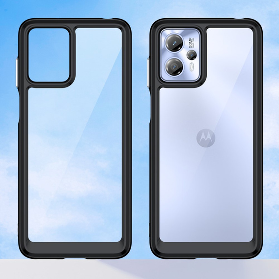 Etui do Motorola Moto G13 / G23, Fusion Hybrid, przezroczyste / czarne
